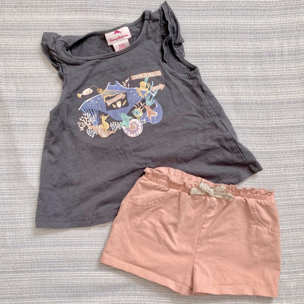 Tommy‎ Bahama Toddler Ocean Set 24M | Dolphin Octopus Seahorse Tee + Shorts